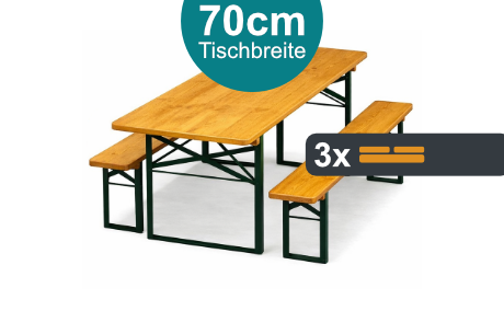 Bierzeltgarnitur PRO 70 - 3er-Set
