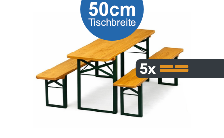 Bierzeltgarnitur PRO 50 - 5er-Set