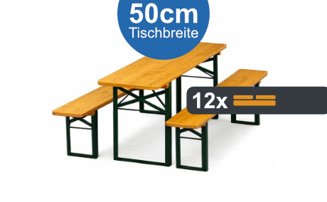 Bierzeltgarnitur PRO 50 - 12er-Set