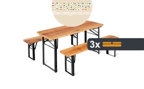 3x Kinderbierzeltgarnitur
